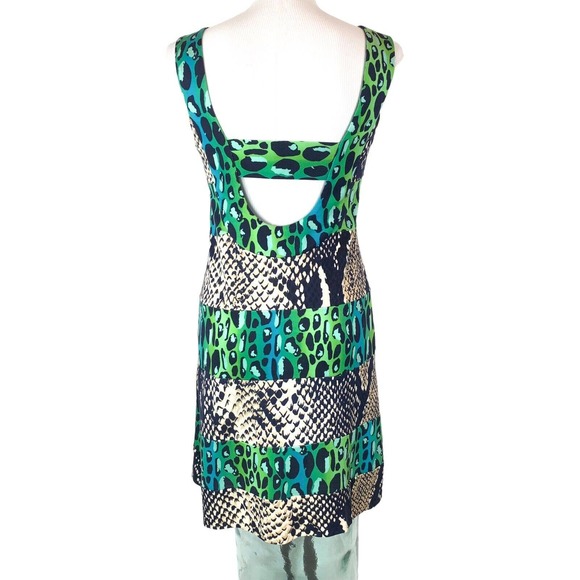 DIANE Von FURSTENBERG 100% Jersey Silk Animal Print Dress Stretch Open Back Sz 4 - Picture 6 of 12
